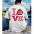 Love Kindergarten Cute Apple School Teacher Men's Back Print T-Shirt, funny gift