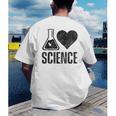 I Love Science Lover Teacher Scientist Sciences Men's Back Print T-Shirt, funny gift