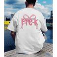 Preppy Pre k Back To School Pre-k Teachers Girls Cute Bow Men's Back Print T-Shirt, funny gift Preppy Pre k Back To School Pre-k Teachers Girls Cute Bow Men's Back Print T-Shirt, funny gift
