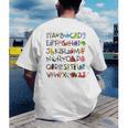 SPANISH ALPHABET MAESTRA SPANISH TEACHER Men's Back Print T-Shirt, funny gift SPANISH ALPHABET MAESTRA SPANISH TEACHER Men's Back Print T-Shirt, funny gift