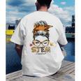 STEM Teacher Messy Bun Fall Vibes Autumn Thanksgiving Men Women Men's Back Print T-Shirt, funny gift STEM Teacher Messy Bun Fall Vibes Autumn Thanksgiving Men Women Men's Back Print T-Shirt, funny gift