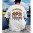 Thankful For My Preschool Turkeys Thanksgiving Teacher Fall Men's Back Print T-Shirt, funny gift