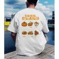 Thankful Syllables Teacher Thanksgiving Educational Kids Men's Back Print T-Shirt, funny gift
