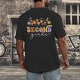 2nd Second Grade Teacher Wildflower Back To School Floral Men's Back Print T-Shirt, funny design