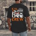 5th Grade Boo Crew Teachers Students Ghost Halloween Men's Back Print T-Shirt, funny design