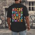 Alphabet A-Z ABC Kids Back To School Pre K Teachers Men's Back Print T-Shirt, funny design Alphabet A-Z ABC Kids Back To School Pre K Teachers Men's Back Print T-Shirt, funny design