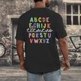 Alphabet ABC Elemeno Teacher Student Back To School Men's Back Print T-Shirt, funny design Alphabet ABC Elemeno Teacher Student Back To School Men's Back Print T-Shirt, funny design