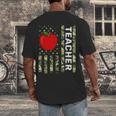 American Flag Camouflage Teacher Patriotic 4th Of July Men's Back Print T-Shirt, funny design