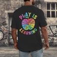 Apple Retro Play Is Learning Kindergarten Teacher Daycare Men's Back Print T-Shirt, funny design Apple Retro Play Is Learning Kindergarten Teacher Daycare Men's Back Print T-Shirt, funny design