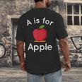 A Is For Apple Toddler Kindergarten Preschool Teacher Men's Back Print T-Shirt, funny design