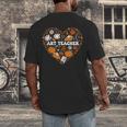 Art Teacher Heart Autumn Thanksgiving Kids Men's Back Print T-Shirt, funny design Art Teacher Heart Autumn Thanksgiving Kids Men's Back Print T-Shirt, funny design
