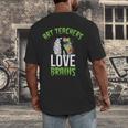 Art Teachers Love Brains Shirt Halloween Zombie Teaching Tee Men Women Kids Men's Back Print T-Shirt, funny design