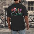ASL Christmas Buffalo Plaid Teacher American Sign Language Men's Back Print T-Shirt, funny design