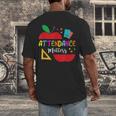 Attendance Matters Teacher Apple For Back To School Men's Back Print T-Shirt, funny design Attendance Matters Teacher Apple For Back To School Men's Back Print T-Shirt, funny design
