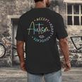 Autism Awareness Accept Adapt Advocate Autism Mom Teacher Men's Back Print T-Shirt, funny design