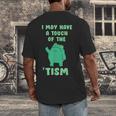 Autism Awareness Neurodiversity Teacher Frog I May Have A Touch Of The Tism Neurodivergent Small Men's Back Print T-Shirt, funny design