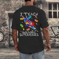 Autism Awareness Teacher I Teach Awesome Superheroes Men's Back Print T-Shirt, funny design Autism Awareness Teacher I Teach Awesome Superheroes Men's Back Print T-Shirt, funny design