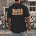 Autumn Pumpkin Thanksgiving Coffee Floral Teacher Fall Men's Back Print T-Shirt, funny design Autumn Pumpkin Thanksgiving Coffee Floral Teacher Fall Men's Back Print T-Shirt, funny design
