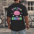 Back To School Kiss Your Brain Cute Teacher Appreciation Men's Back Print T-Shirt, funny design