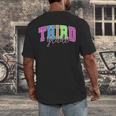 Back To School Neon Checkered Third Grade Colorful Teacher Men's Back Print T-Shirt, funny design Back To School Neon Checkered Third Grade Colorful Teacher Men's Back Print T-Shirt, funny design