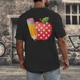 Back To School Pencil And Apple Teacher Student Men's Back Print T-Shirt, funny design Back To School Pencil And Apple Teacher Student Men's Back Print T-Shirt, funny design
