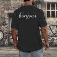 Bonjour T Shirt French Language Saying Teacher Student Men Women Girls Kids Men's Back Print T-Shirt, funny design