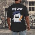 Boo Jour Ghost French Teacher Vintage Teacherlife Groovy Men's Back Print T-Shirt, funny design
