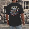 Books Rock Rock'n Roll Science Of Reading Teachers Guitar Men's Back Print T-Shirt, funny design Books Rock Rock'n Roll Science Of Reading Teachers Guitar Men's Back Print T-Shirt, funny design