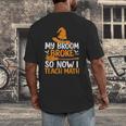 My Broom Broke So Now I Teach Math Teacher Halloween Men's Back Print T-Shirt, funny design My Broom Broke So Now I Teach Math Teacher Halloween Men's Back Print T-Shirt, funny design