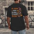 My Broom Broke So Now I Teach Music Teacher Halloween Men's Back Print T-Shirt, funny design My Broom Broke So Now I Teach Music Teacher Halloween Men's Back Print T-Shirt, funny design