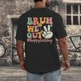 Bruh We Out Teacher Retro Last Day Of School Boys Girls Kids Men's Back Print T-Shirt, funny design
