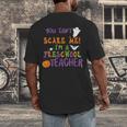 You Cant Scare Me Im A Preschool Teacher Men's Back Print T-Shirt, funny design You Cant Scare Me Im A Preschool Teacher Men's Back Print T-Shirt, funny design
