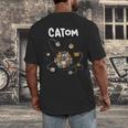 Catom Science Teacher Chemistry Lover Physics School Cat Men's Back Print T-Shirt, funny design Catom Science Teacher Chemistry Lover Physics School Cat Men's Back Print T-Shirt, funny design
