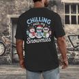 Chillin With My Snowmie Women Christmas Snowman Teacher Snow Men's Back Print T-Shirt, funny design Chillin With My Snowmie Women Christmas Snowman Teacher Snow Men's Back Print T-Shirt, funny design