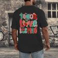 Christmas Coquette Bow Teacher Teach Love Inspire Men's Back Print T-Shirt, funny design