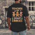 Christmas Teacher Of Smart Cookies Gingerbread Man Teaching Men's Back Print T-Shirt, funny design