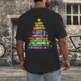 Christmas Tree Made Of Crayons School Teacher Life Student Men's Back Print T-Shirt, funny design Christmas Tree Made Of Crayons School Teacher Life Student Men's Back Print T-Shirt, funny design