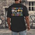 Communication Looks Different Tee Shirt Kids -Adults Teacher Animal Print Small Short Sleeve Classic Fit Crew Neck Polyester 100 Men's Back Print T-Shirt, funny design