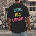 Computer Teacher Back To School Kids Ctrl Alt Learn Men's Back Print T-Shirt, funny design