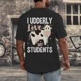 Cow Teacher Lover Men's Back Print T-Shirt, funny design
