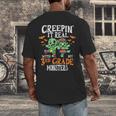 Creepin It Real Monster School 3rd Grade Teacher Halloween Men's Back Print T-Shirt, funny design