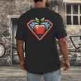 Cute Distressed Super Teacher Superhero Apple Men's Back Print T-Shirt, funny design Cute Distressed Super Teacher Superhero Apple Men's Back Print T-Shirt, funny design