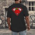 Cute Distressed Super Teacher Superhero Apple Shirt Men's Back Print T-Shirt, funny design