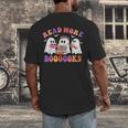 Cute Ghost Read More Books Lover Teacher Halloween Costume Men's Back Print T-Shirt, funny design