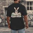Cute Reading Bunny Glasses Books Bookworm Reader Teacher Men's Back Print T-Shirt, funny design Cute Reading Bunny Glasses Books Bookworm Reader Teacher Men's Back Print T-Shirt, funny design