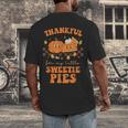 Cute Thanksgiving Teacher Thankful For My Sweetie Pies Mom Men's Back Print T-Shirt, funny design