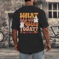 What Are We Doing Today Halloween PE Spooky Teacher Men's Back Print T-Shirt, funny design