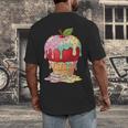 Dripping Apple Ice Cream Cone Cute Teacher Appreciation Men's Back Print T-Shirt, funny design Dripping Apple Ice Cream Cone Cute Teacher Appreciation Men's Back Print T-Shirt, funny design