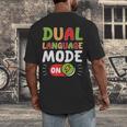 Dual Language Teacher Bilingual Teacher Men's Back Print T-Shirt, funny design