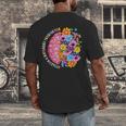Dyslexia Different Perspective Reading Brain Floral Teacher Men's Back Print T-Shirt, funny design